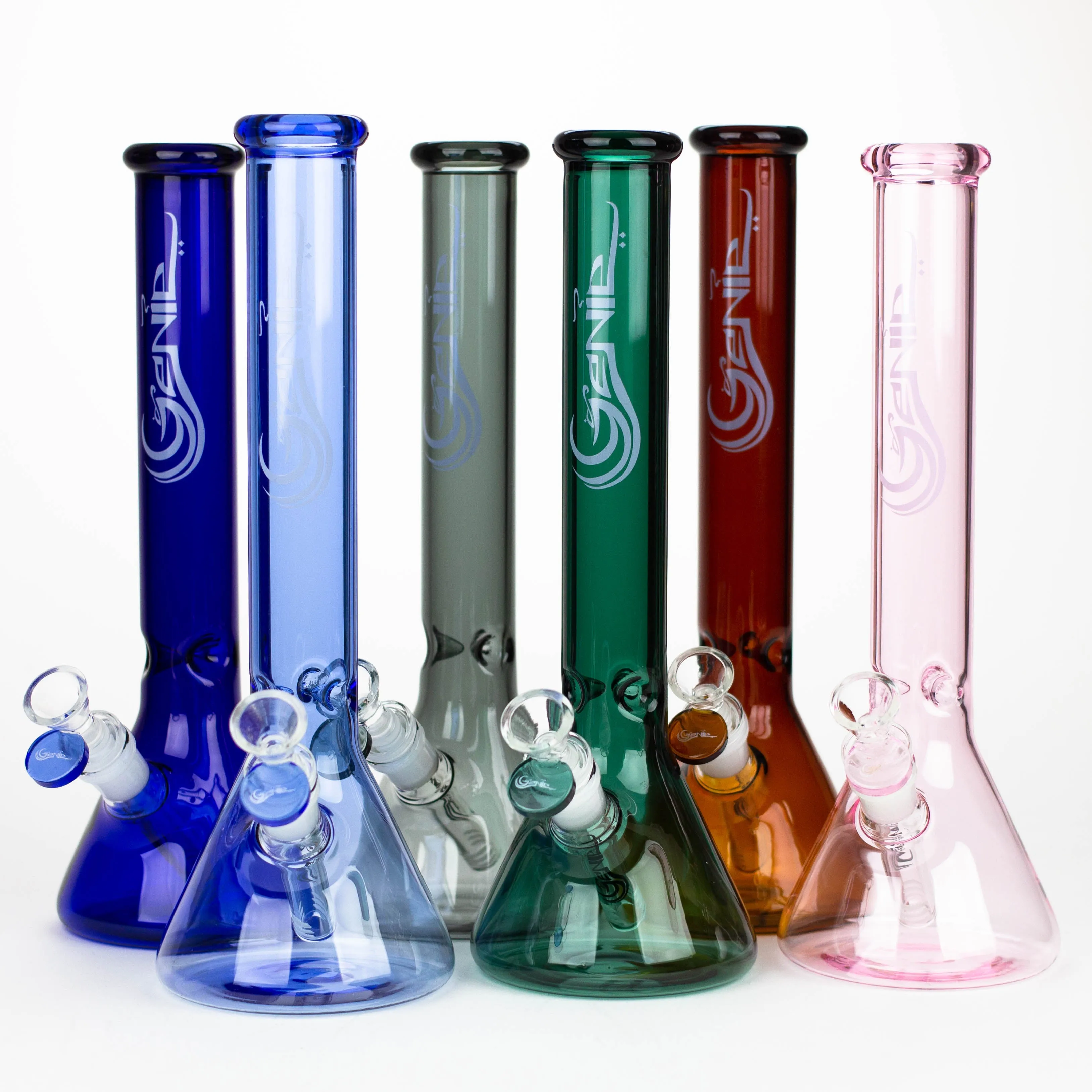 12" color tube glass water bong