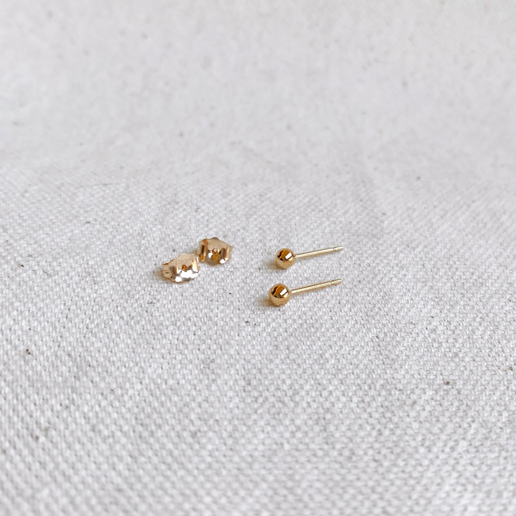 14k Gold Filled 3.0mm Ball Stud Earring