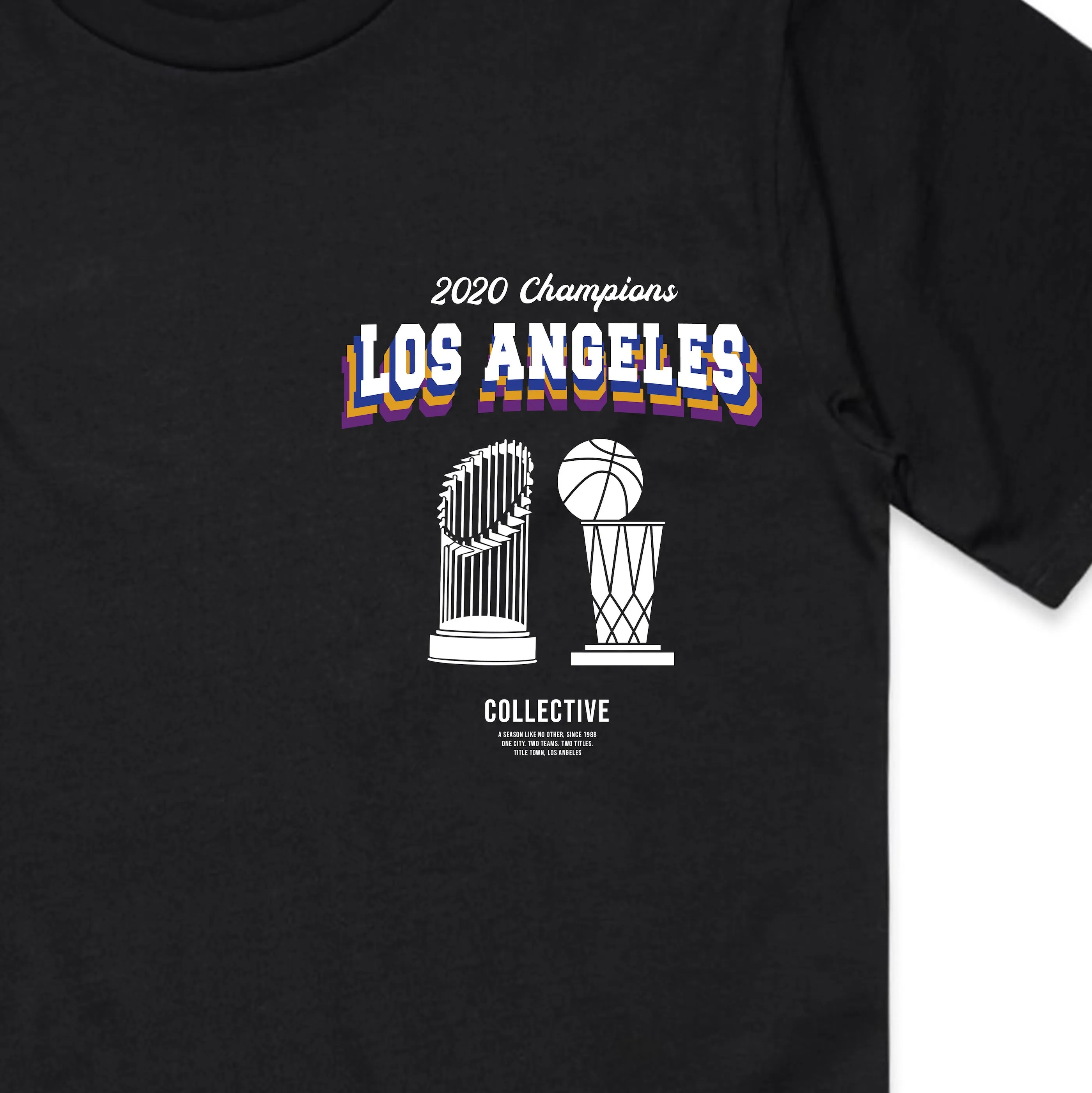 2 Titles - Lakers x Dodgers 2020 Championship T-Shirt - Black