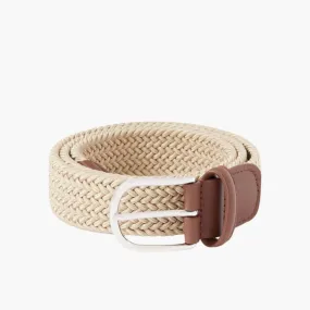 3.5cm Woven Elastic Belt (Beige   Brown)