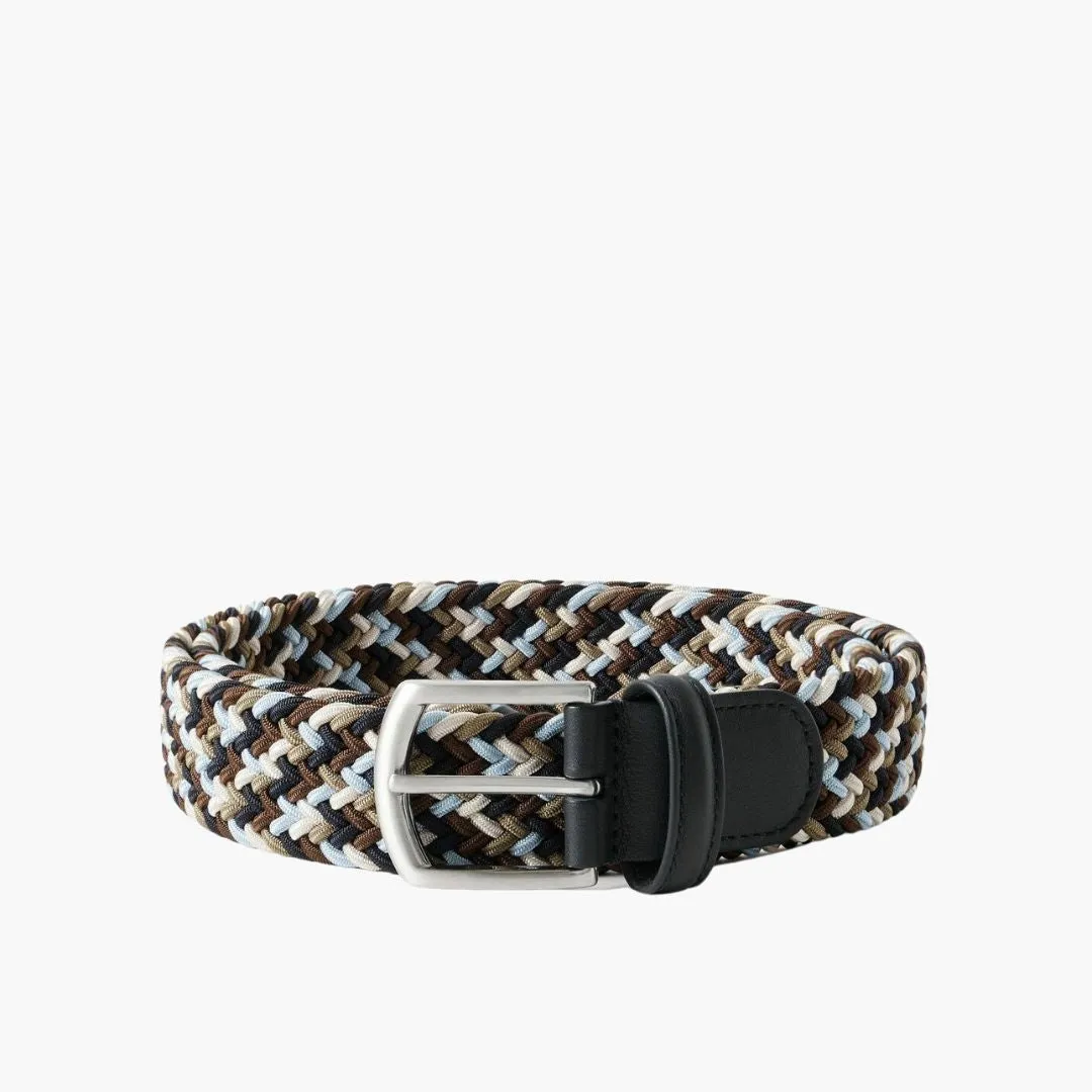 3.5cm Woven Elastic Belt (Black   Brown   Grey   Silver   Olive)