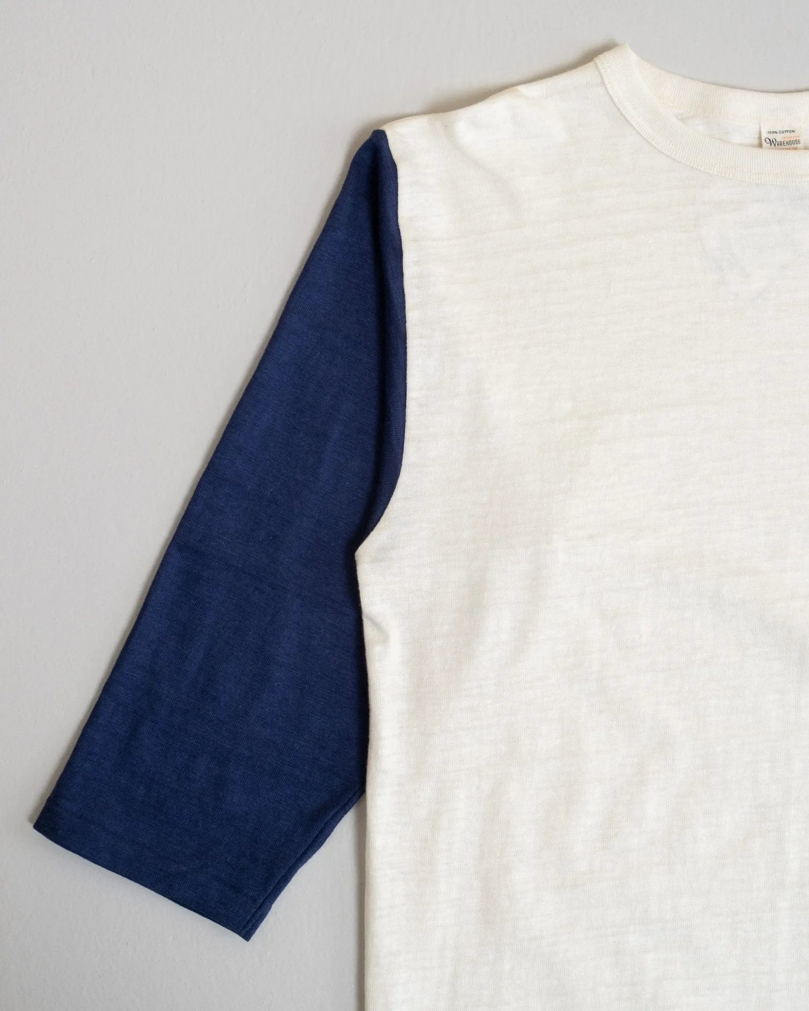 4800 Three Quarter Baseball T-shirt Cream/Navy