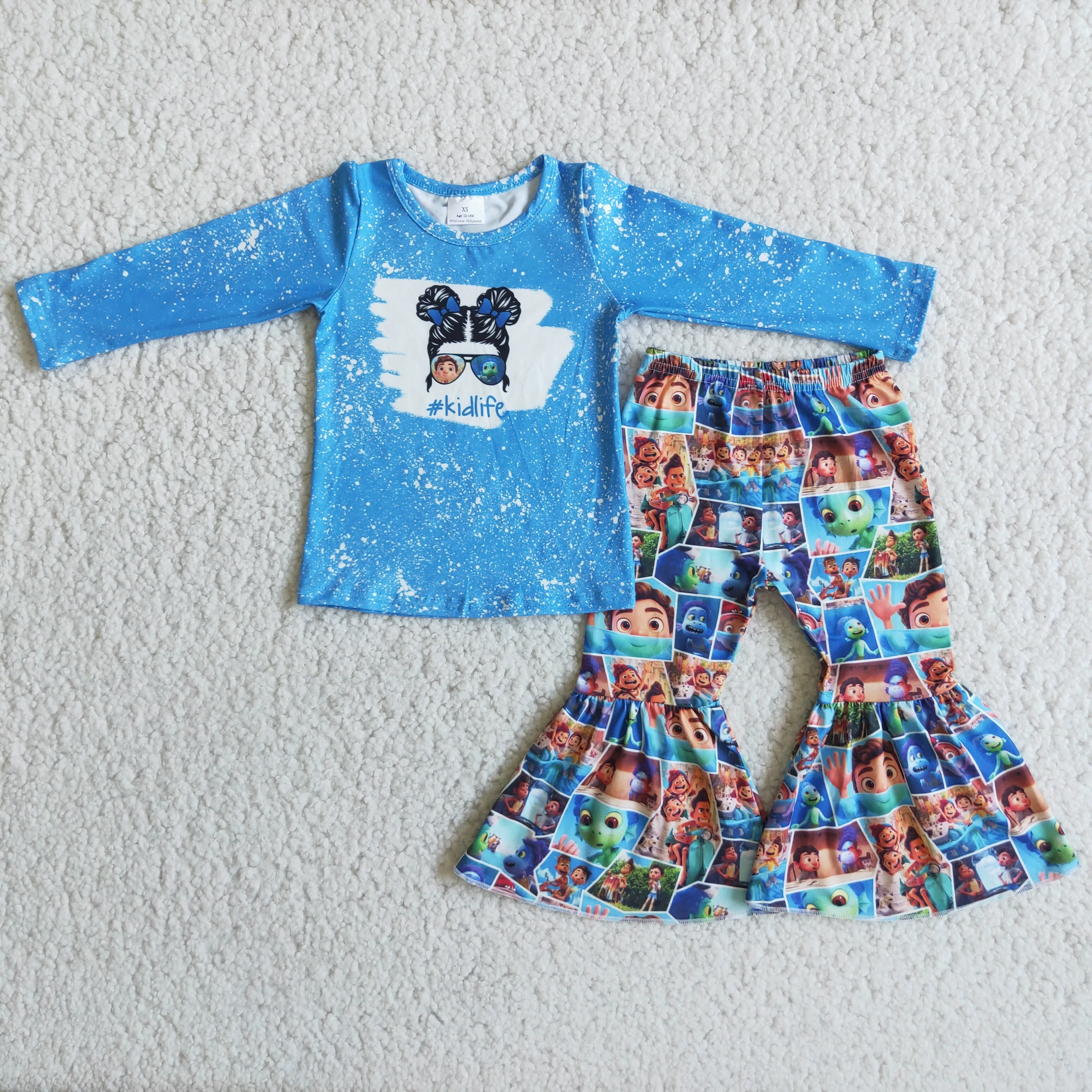 6 A7-3 girl blue winter cartoon long sleeve set-promotion 2024.7.27 $2.99