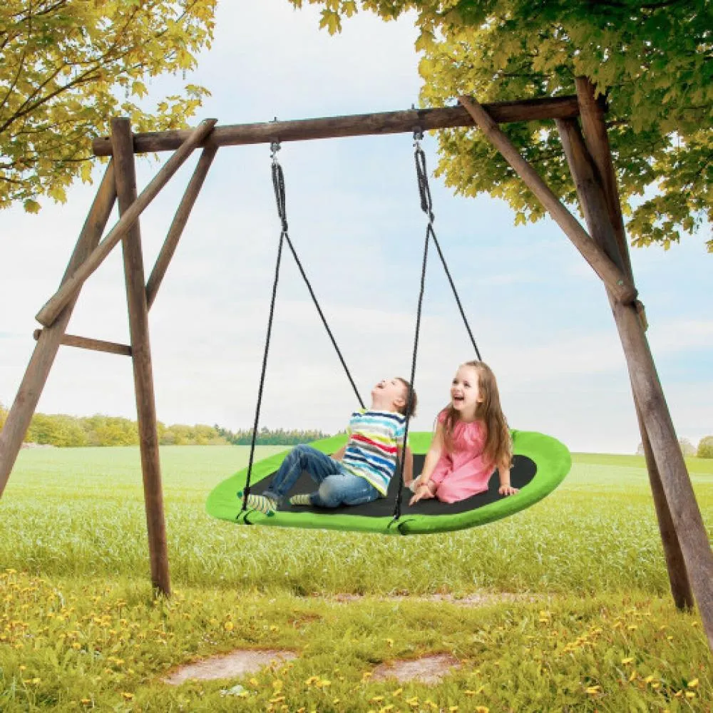 60 Inch Saucer Surf Outdoor Adjustable Swing Set-Green