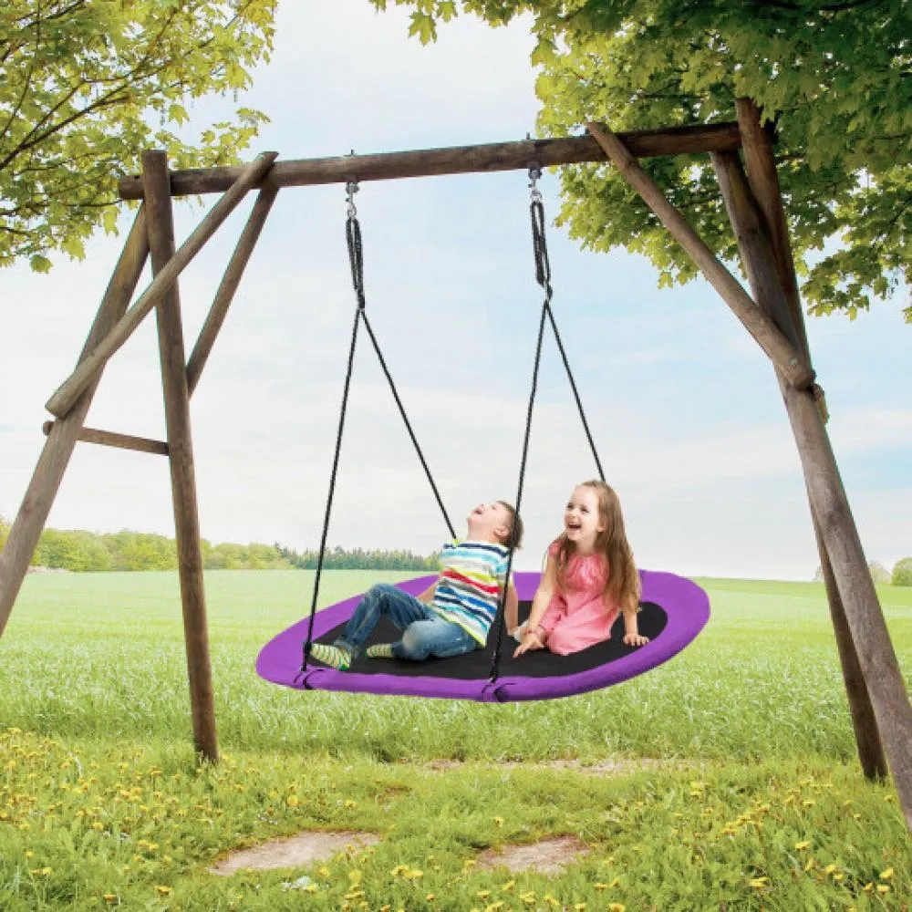 60 Inch Saucer Surf Outdoor Adjustable Swing Set-Green