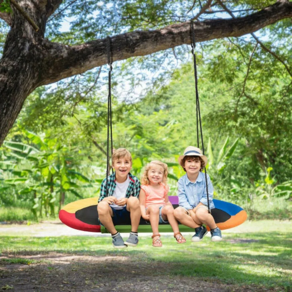 60 Inch Saucer Surf Outdoor Adjustable Swing Set-Green