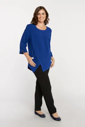 AA123 - Linen Pullover w/ Asymmetric Hem