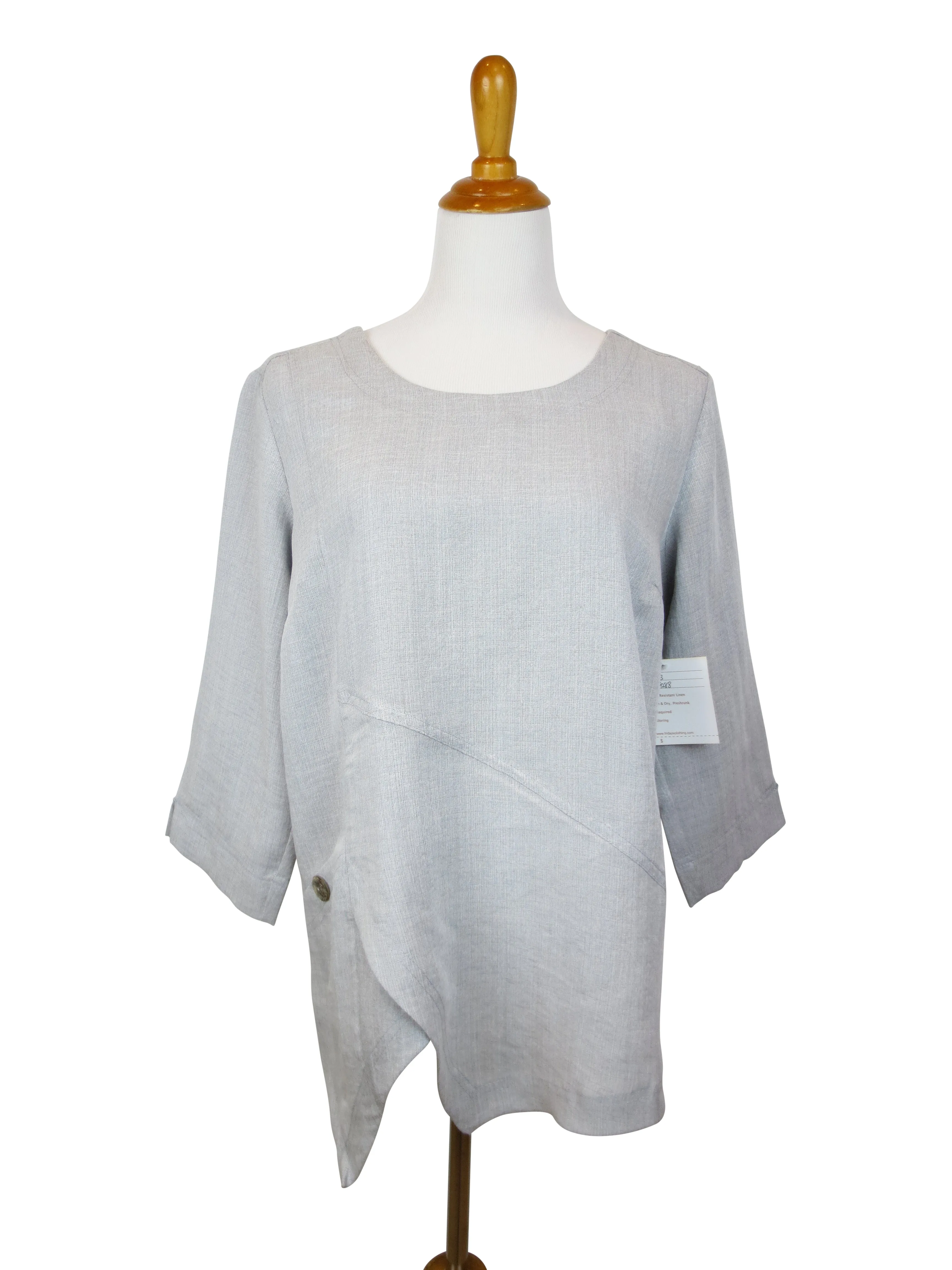 AA123 - Linen Pullover w/ Asymmetric Hem