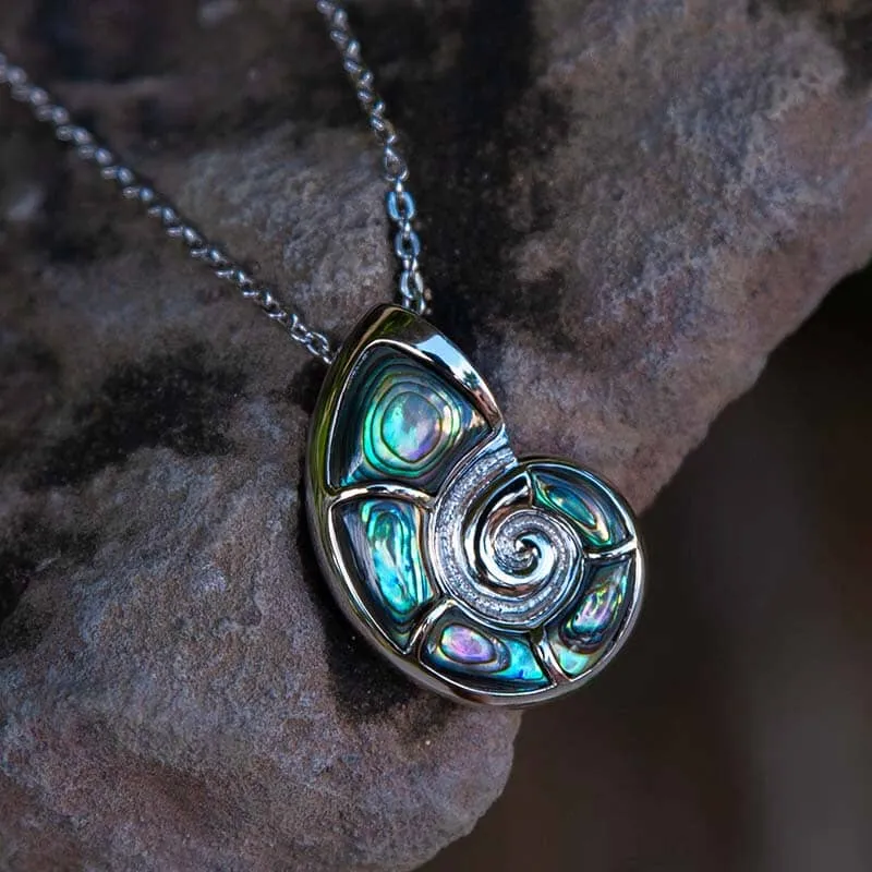 Abalone Nautilus Shell Pendant