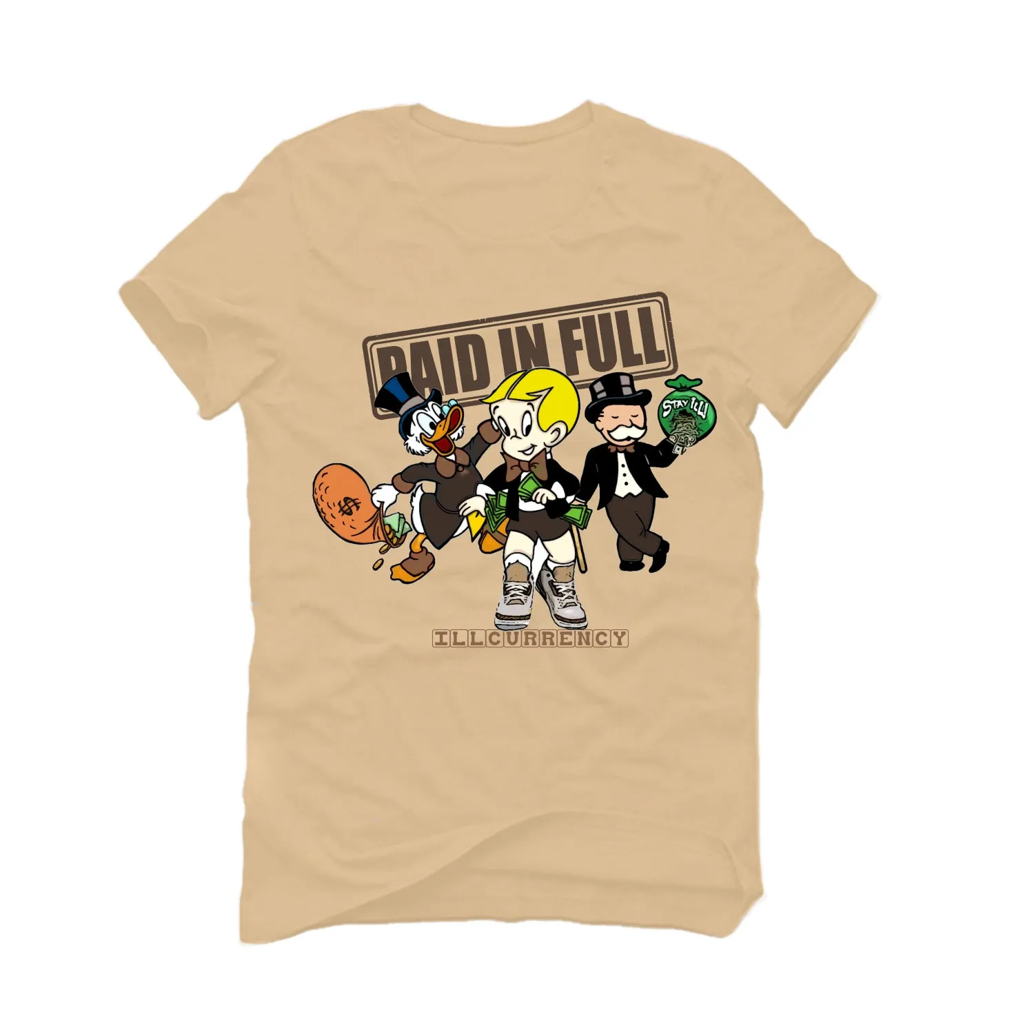 Air Jordan 3 "Palomino" | illcurrency Tan T-Shirt (Paid in Full)