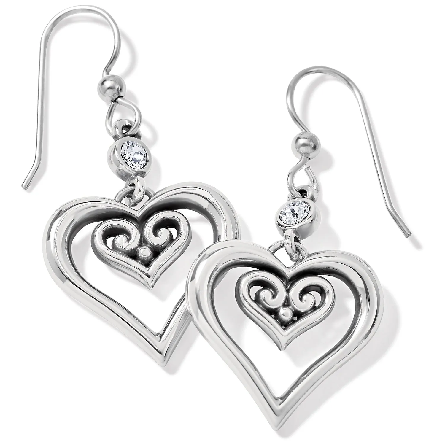 Alcazar Duet Heart French Wire Earrings