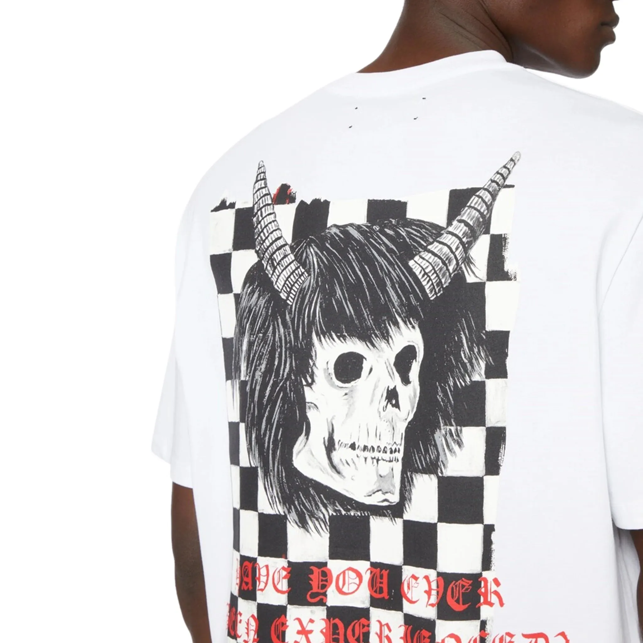 Amiri Wes Lang Checker Skull White T Shirt