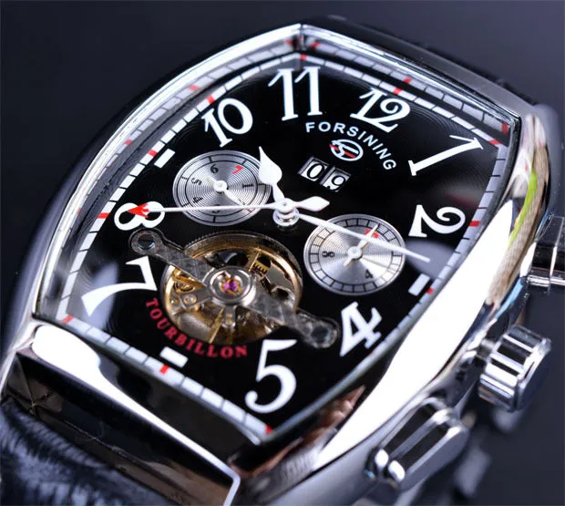 Automatic Stainless Steel Casual Buckle Date Month Display Watch for Men