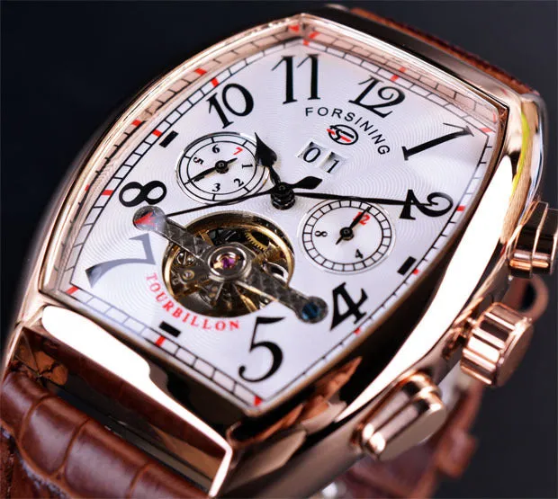 Automatic Stainless Steel Casual Buckle Date Month Display Watch for Men