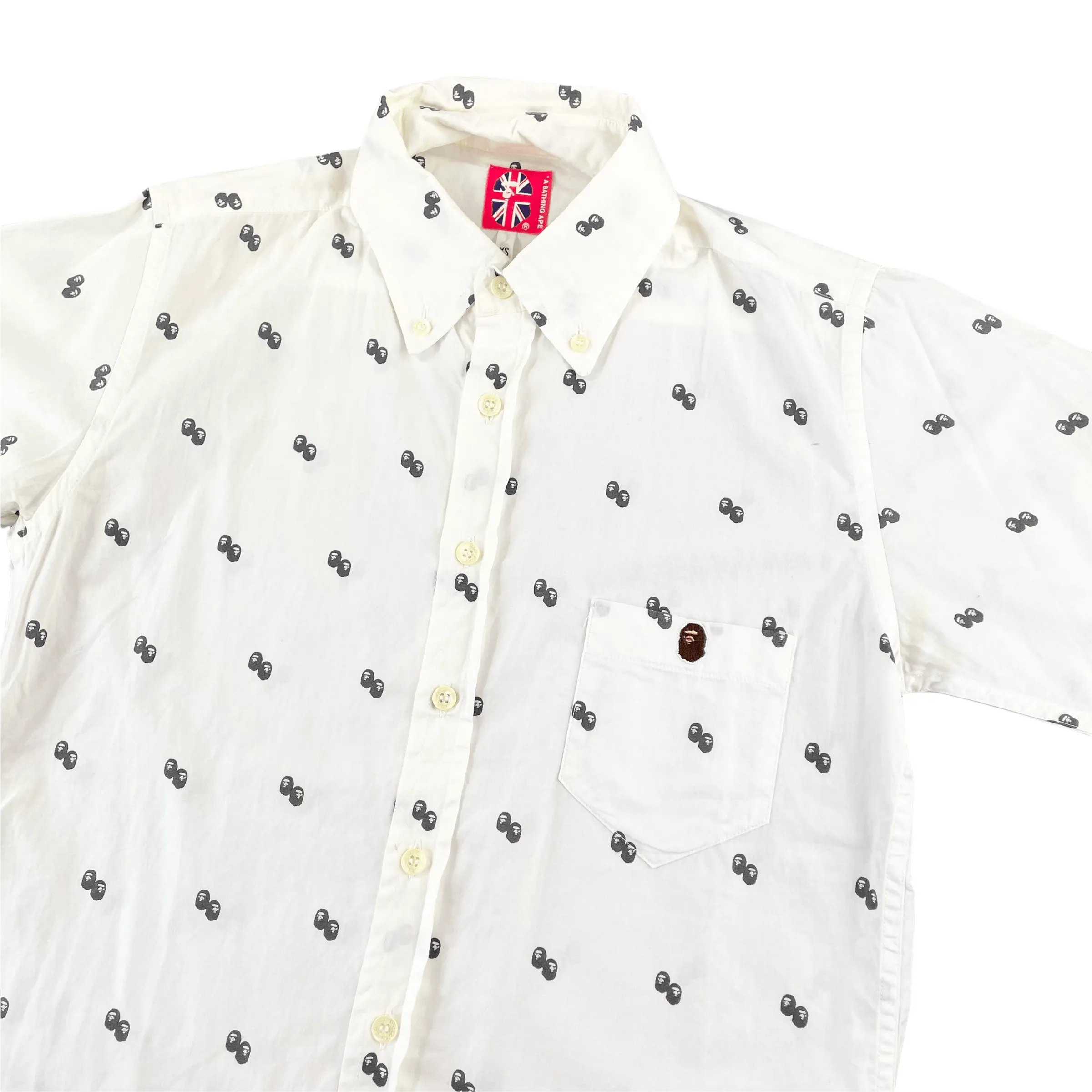 Bape button monogram shirt size XS