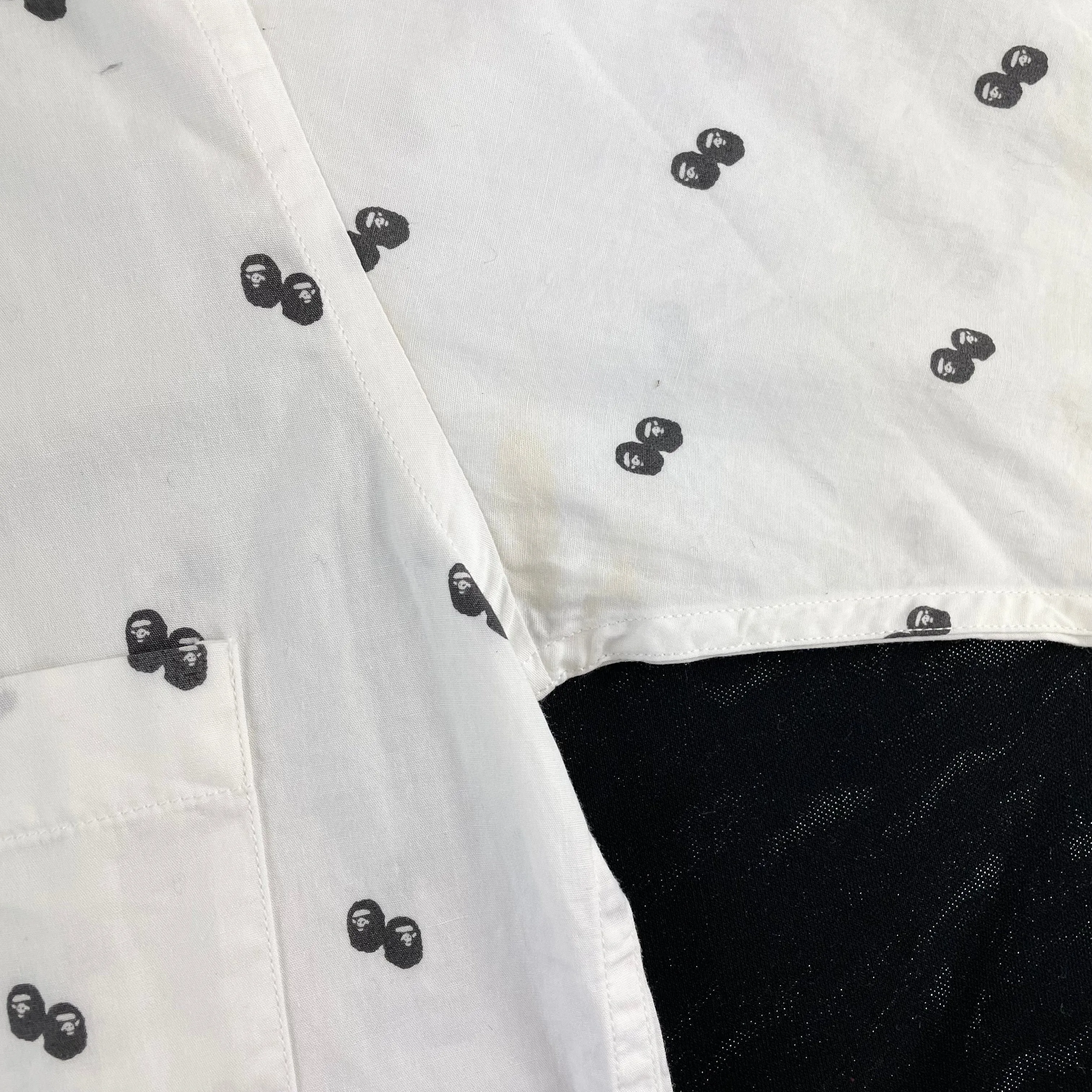 Bape button monogram shirt size XS