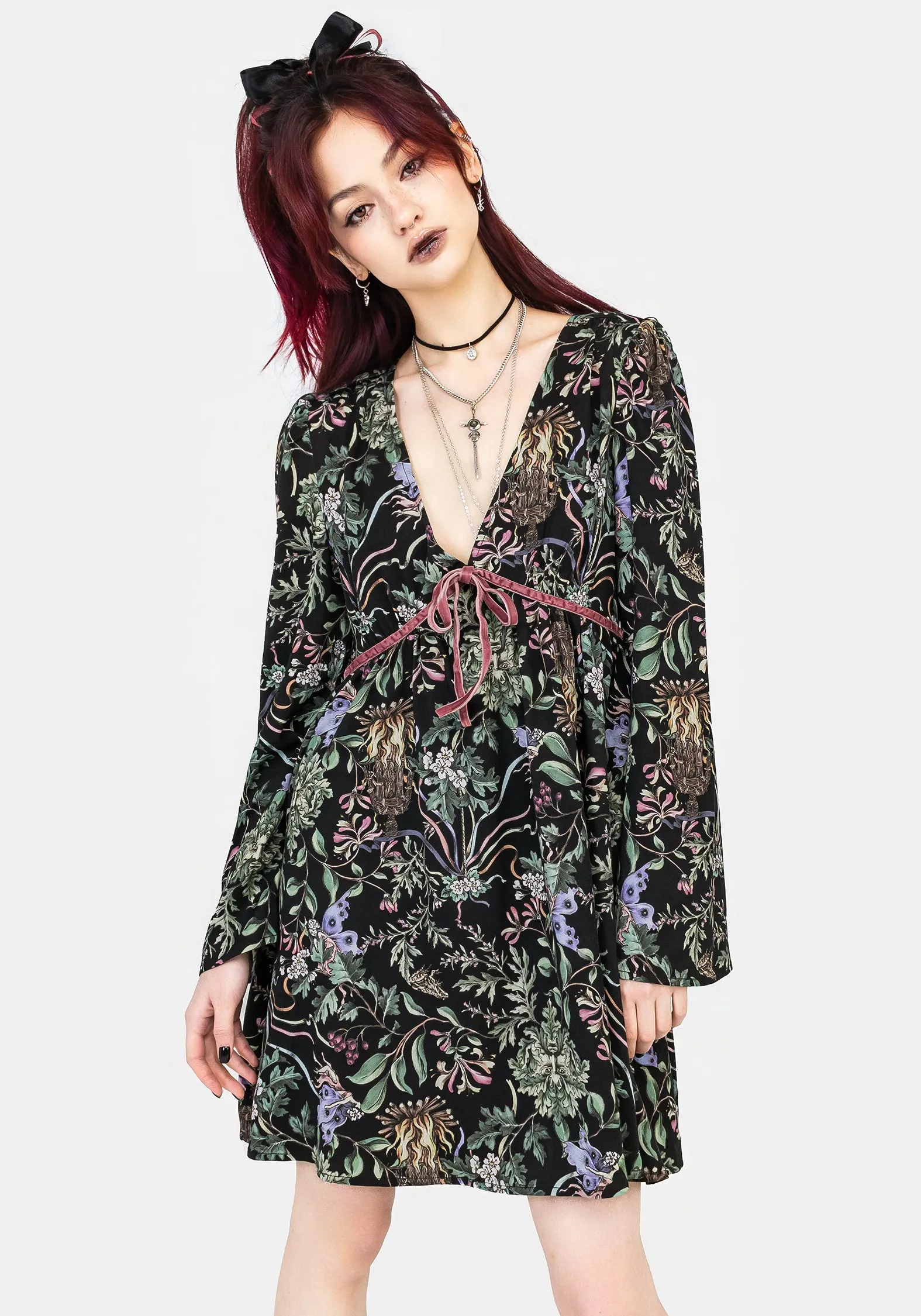 Beltane Flute Sleeve Mini Dress