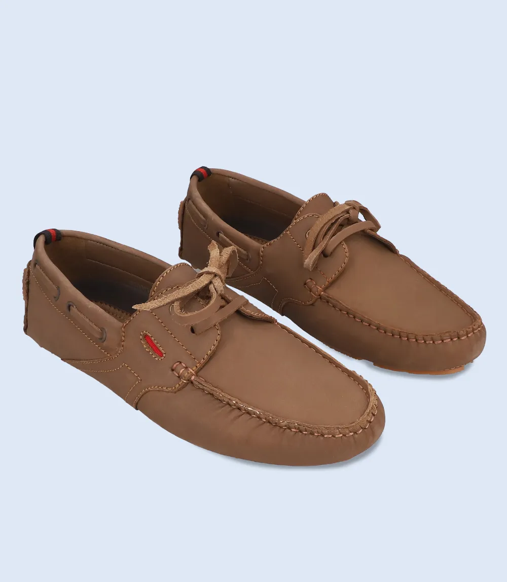 BM5222-BROWN-Men Driving Moccasins