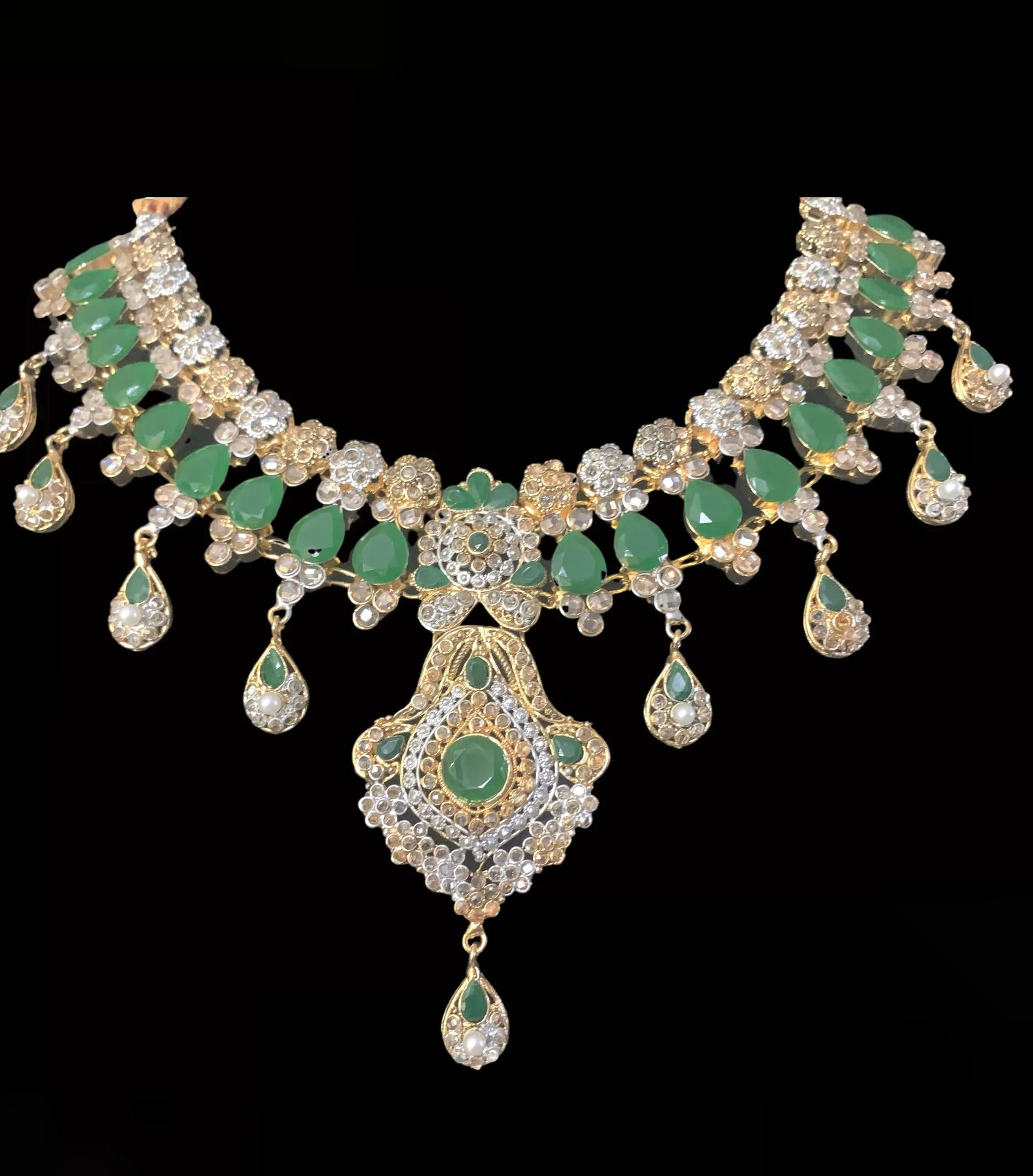 BR23 Miraya  bridal set in green ( READY TO SHIP)