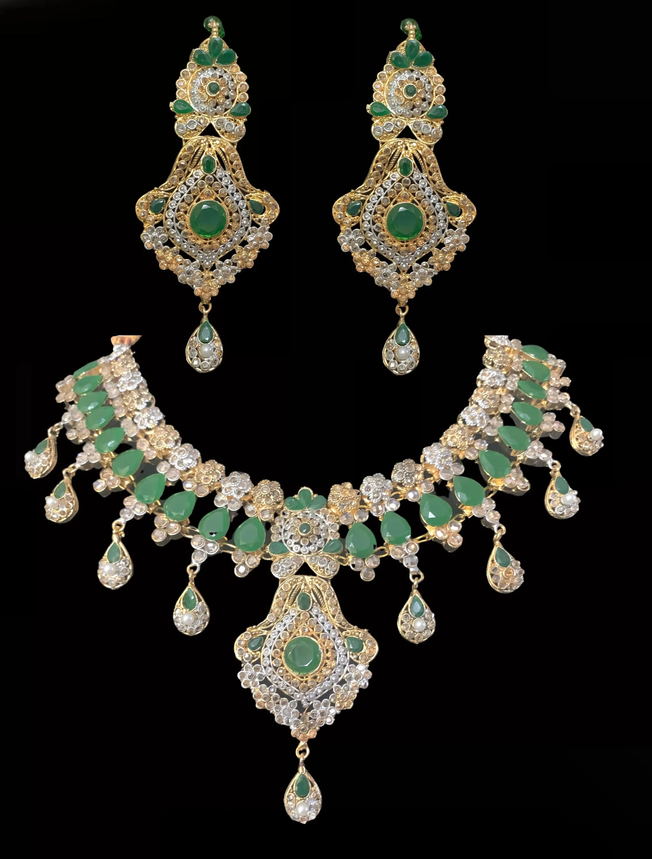 BR23 Miraya  bridal set in green ( READY TO SHIP)