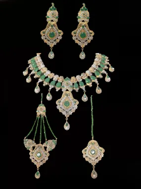 BR23 Miraya  bridal set in green ( READY TO SHIP)