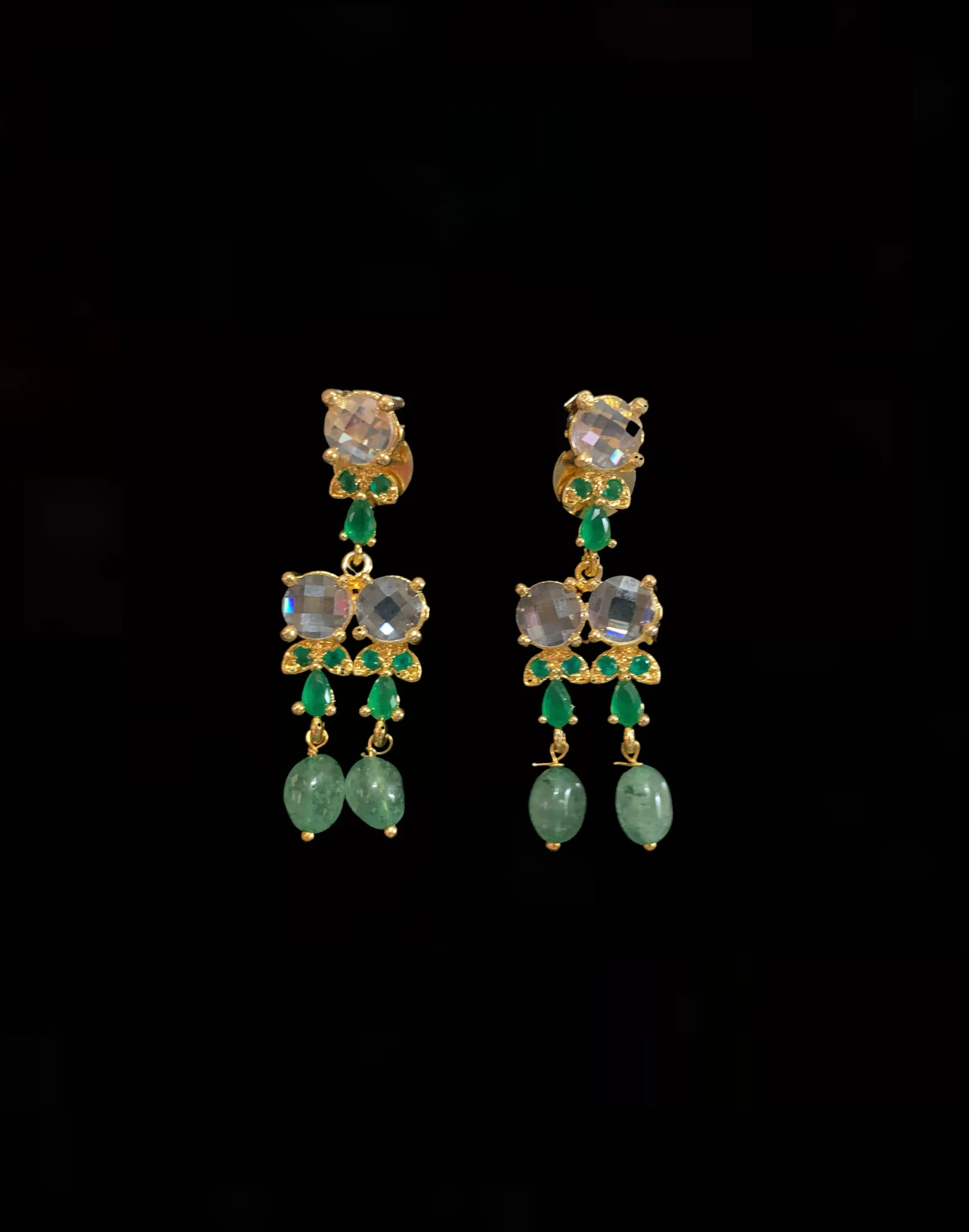 BRENA Hyderabadi necklace set in emerald  (SHIPS IN 4 WEEKS )