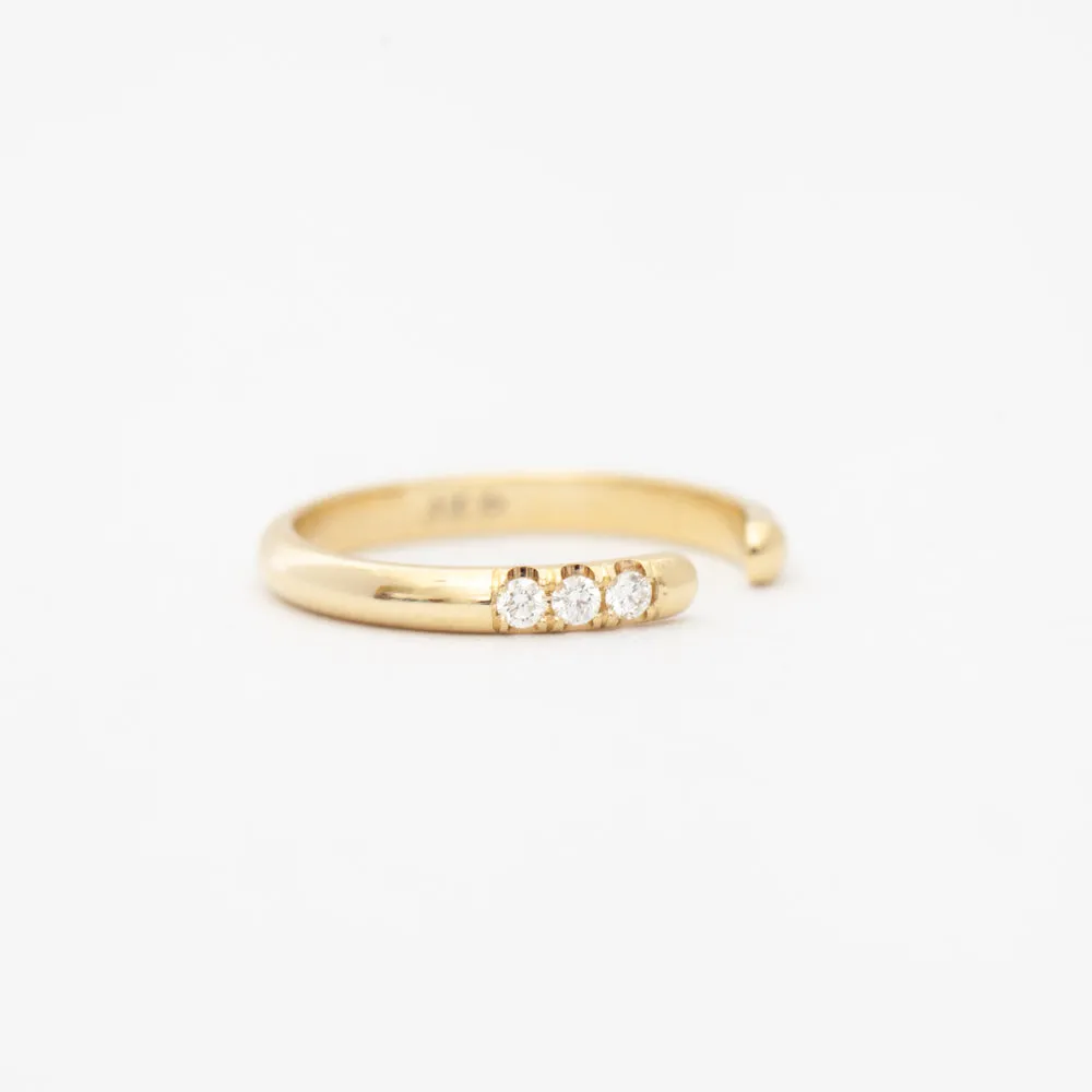 Chubby Diamond Equilibrium Cuff Ring