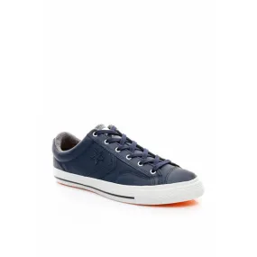 Converse Star Player Cuir OX Lace-Up Blue Smooth Leather Mens Plimsolls 153775C