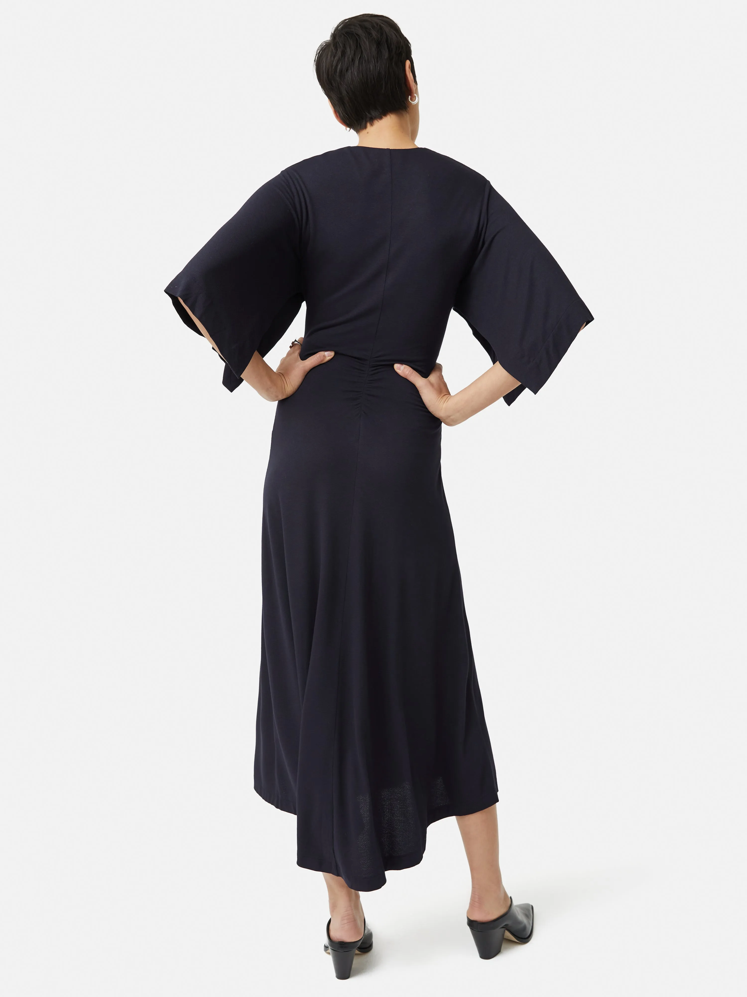 Crepe Handkerchief Dress | Navy