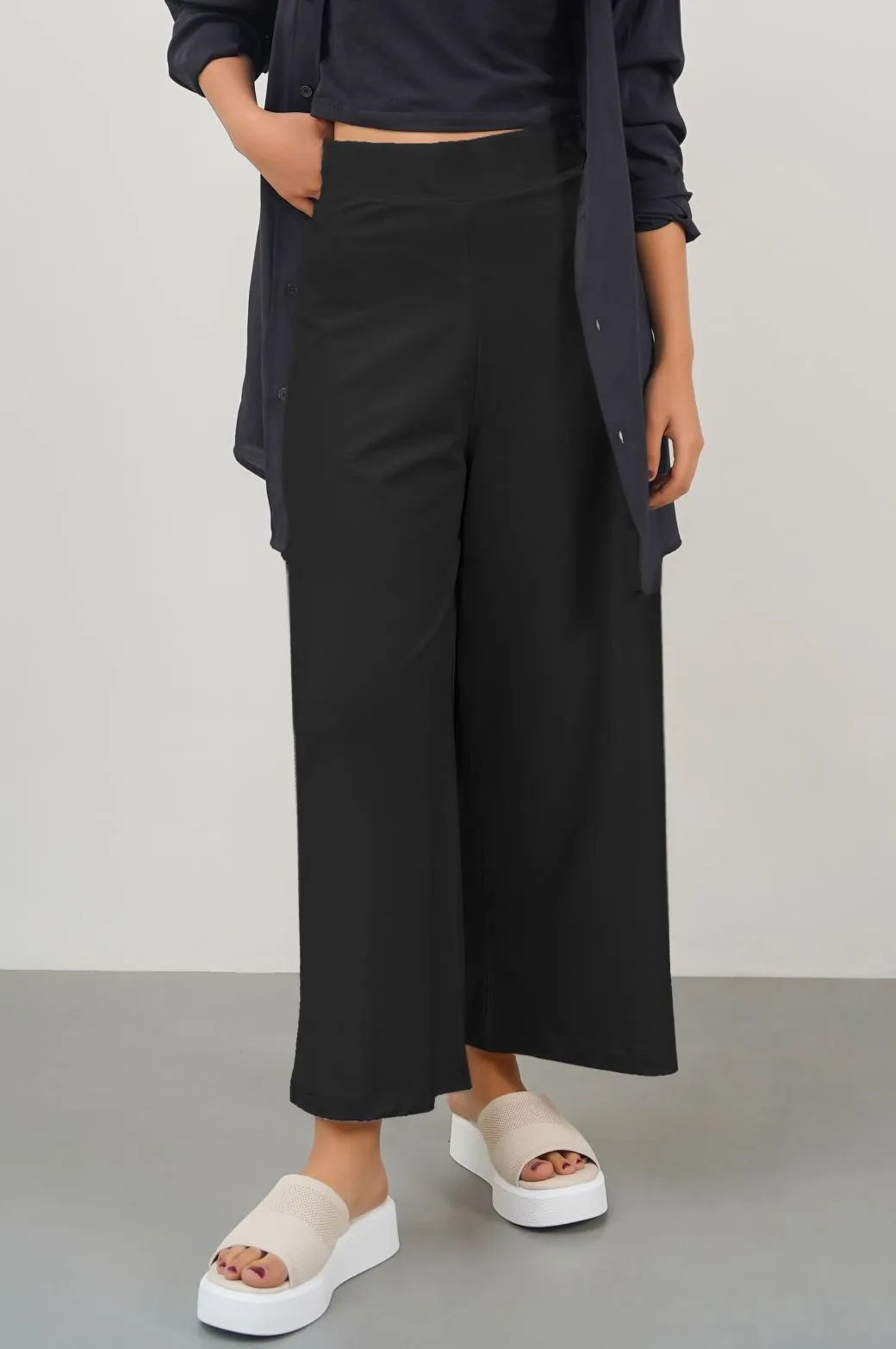 CROPPED WIDE PANTS