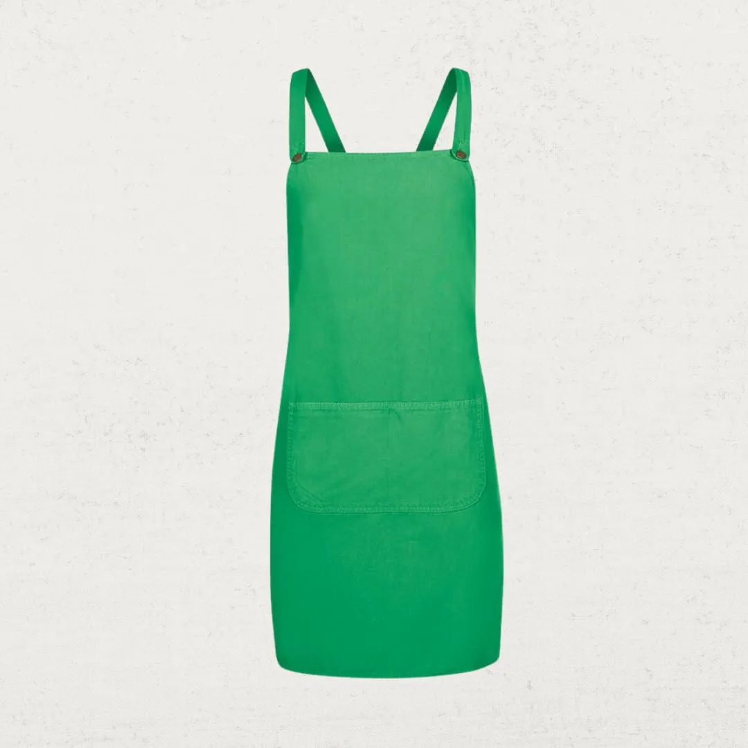 Cross Over Back Canvas Bib Apron Without Strap