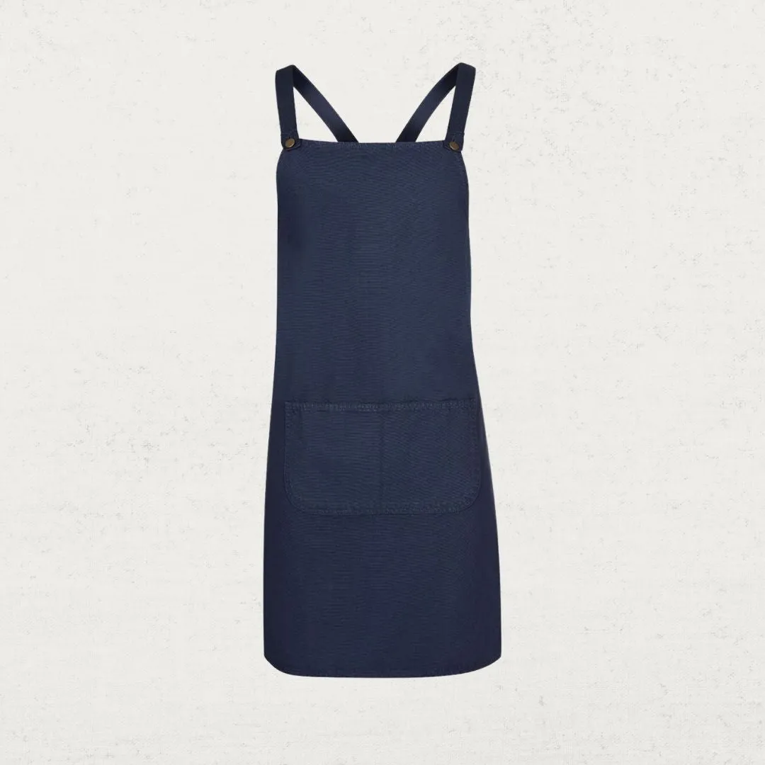 Cross Over Back Canvas Bib Apron Without Strap