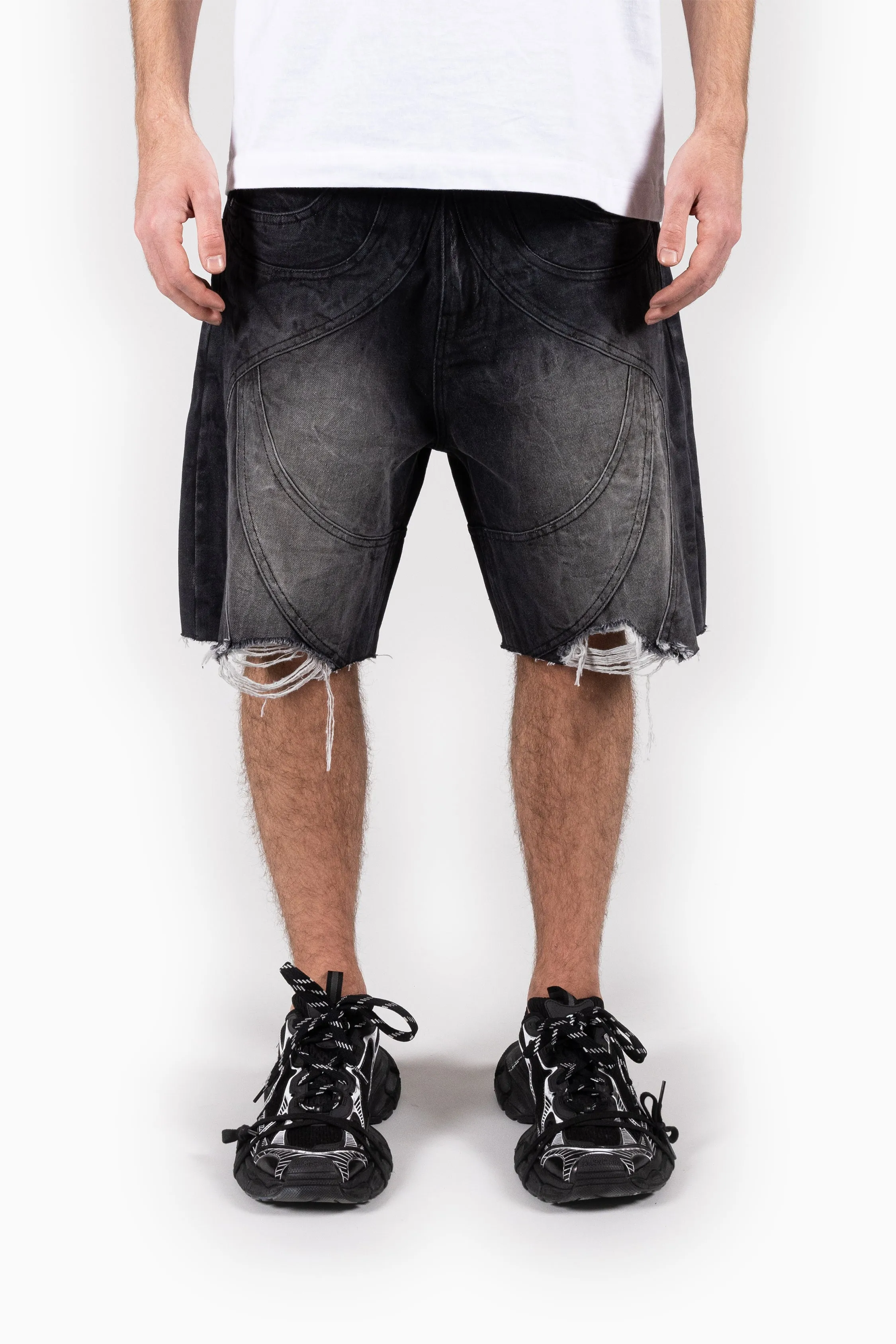 CUTLINE WAVE BLACK SHORTS