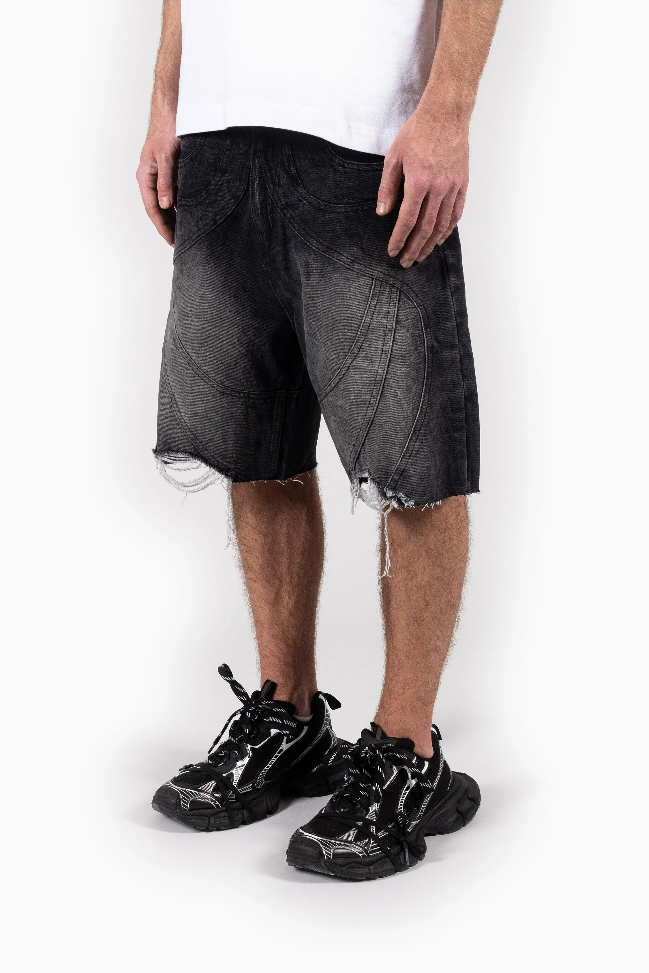 CUTLINE WAVE BLACK SHORTS