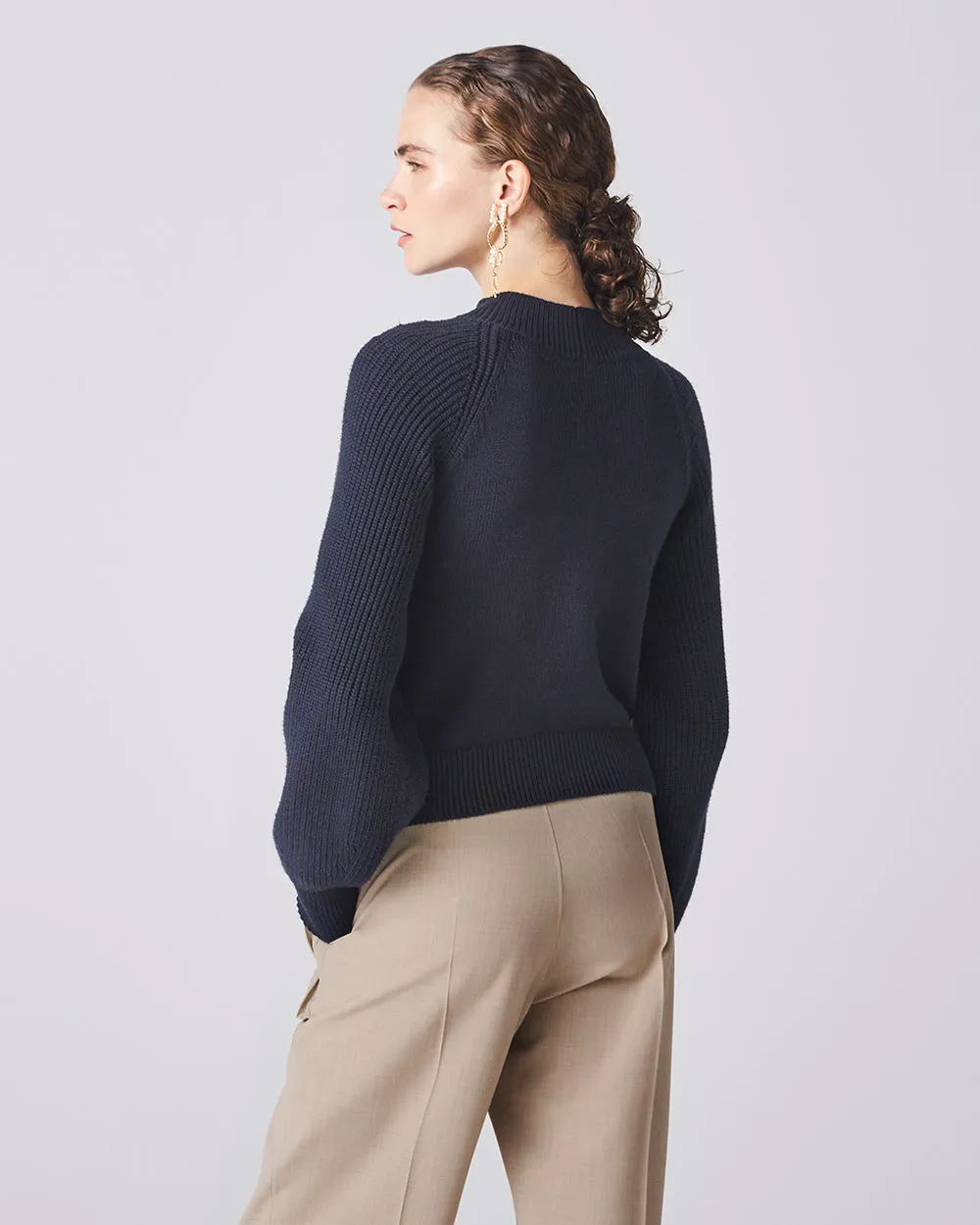 Dark Navy Void Turtleneck Top