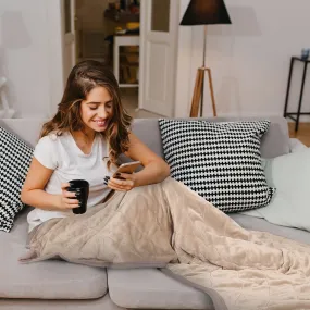 Deluxe Electric Heated Throw - Latte