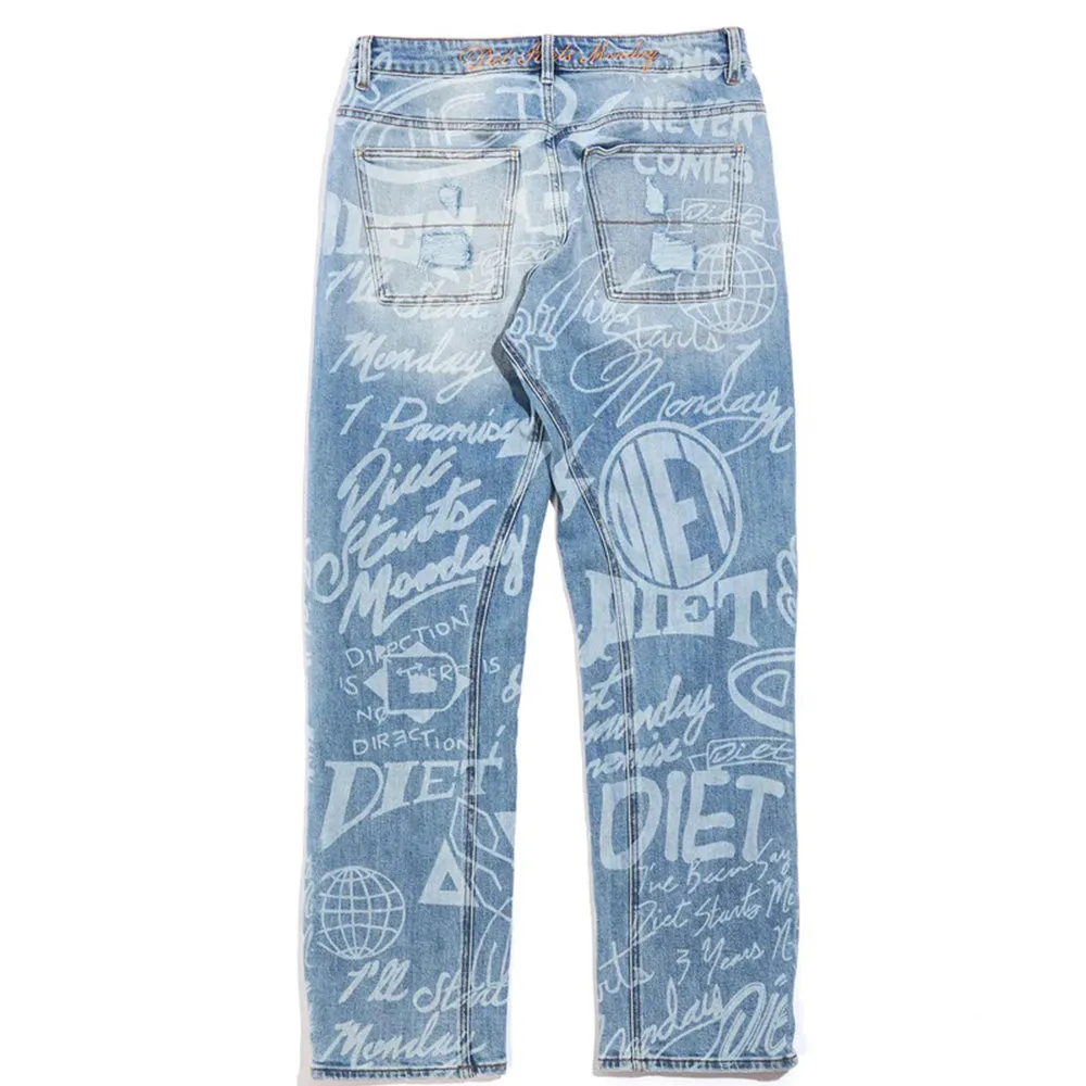 Diet Starts Monday Scribbled Denim