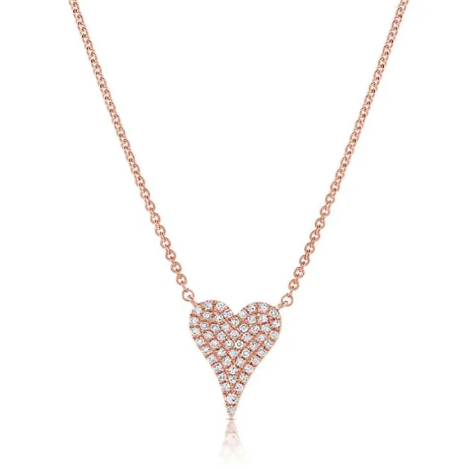 Extra Small Pave Heart Necklace