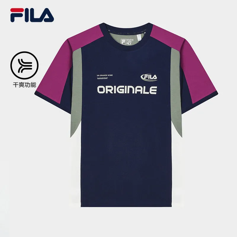 FILA CORE WHITE LINE FILA ORIGINALE Men Short Sleeve T-shirt (Dark Blue / White)