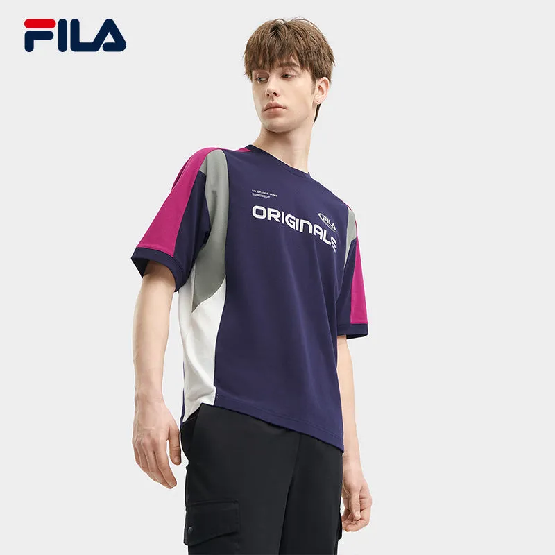 FILA CORE WHITE LINE FILA ORIGINALE Men Short Sleeve T-shirt (Dark Blue / White)