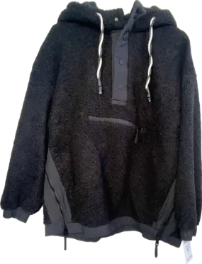 Free People Movement Black Sherpa Fleece Hoodie UK XS