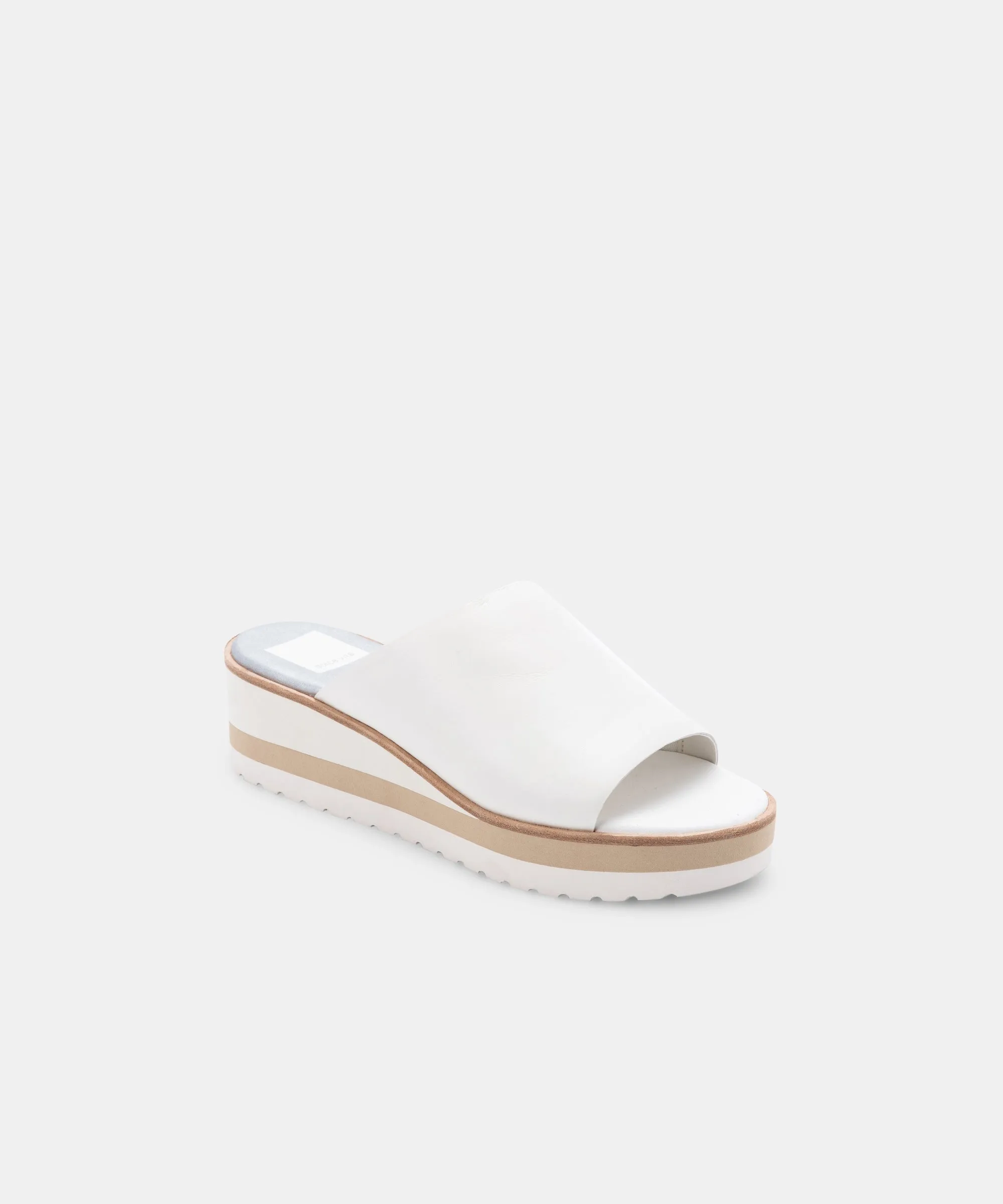 FRETA WEDGES WHITE LEATHER - re:vita