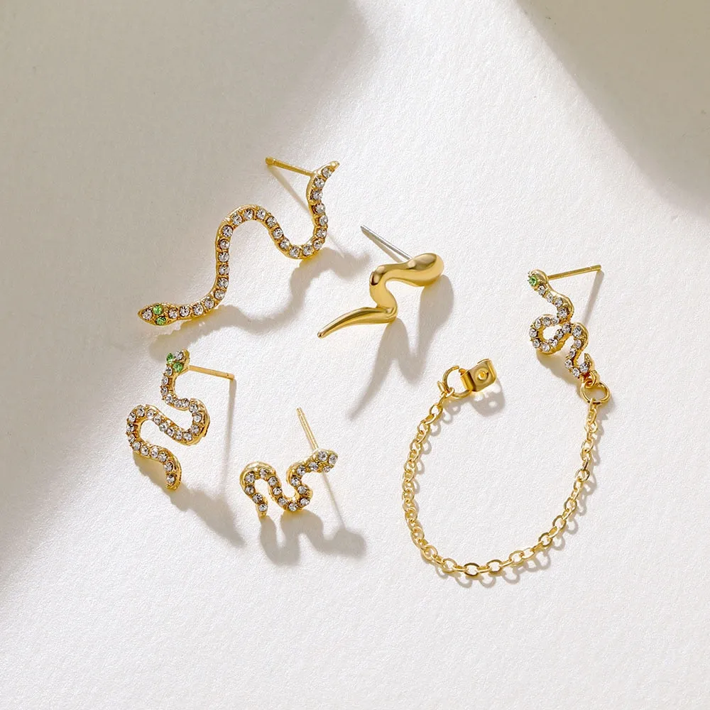 Gorgeous Luxurious Snake Earrings Set (5 Earrings per order)