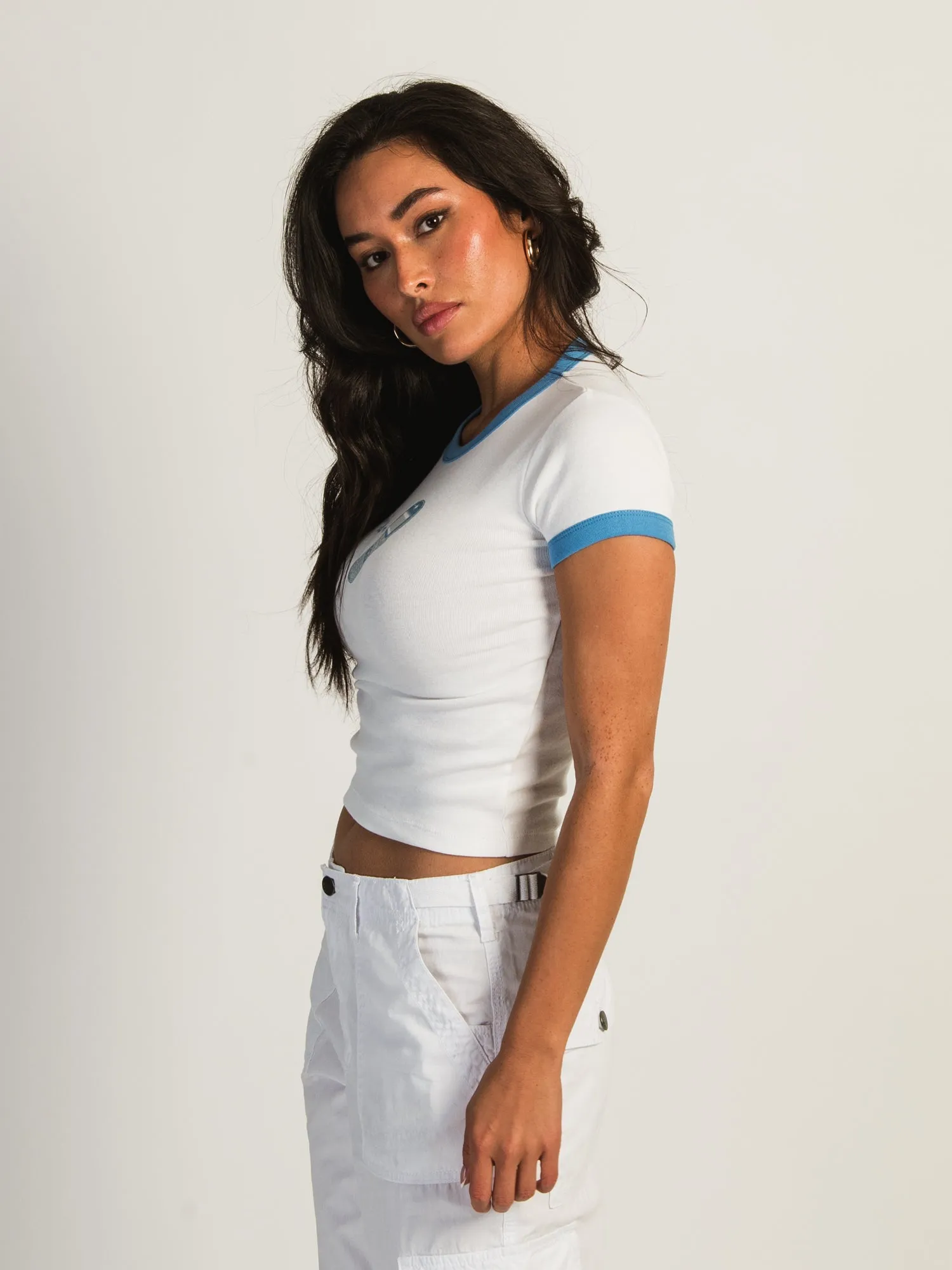 HARLOW CLARA RINGER TEE - BRE BLUE