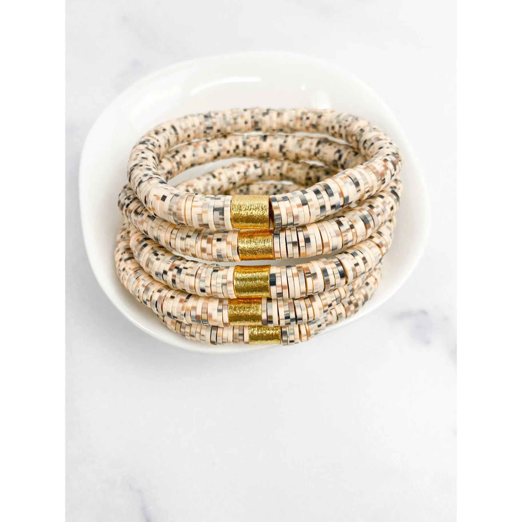 Heishi Color Pop Bracelet Toasted Coconut