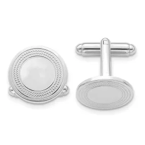 Kelly Waters Rhodium-plated Round with Inside Ring Cuff Links