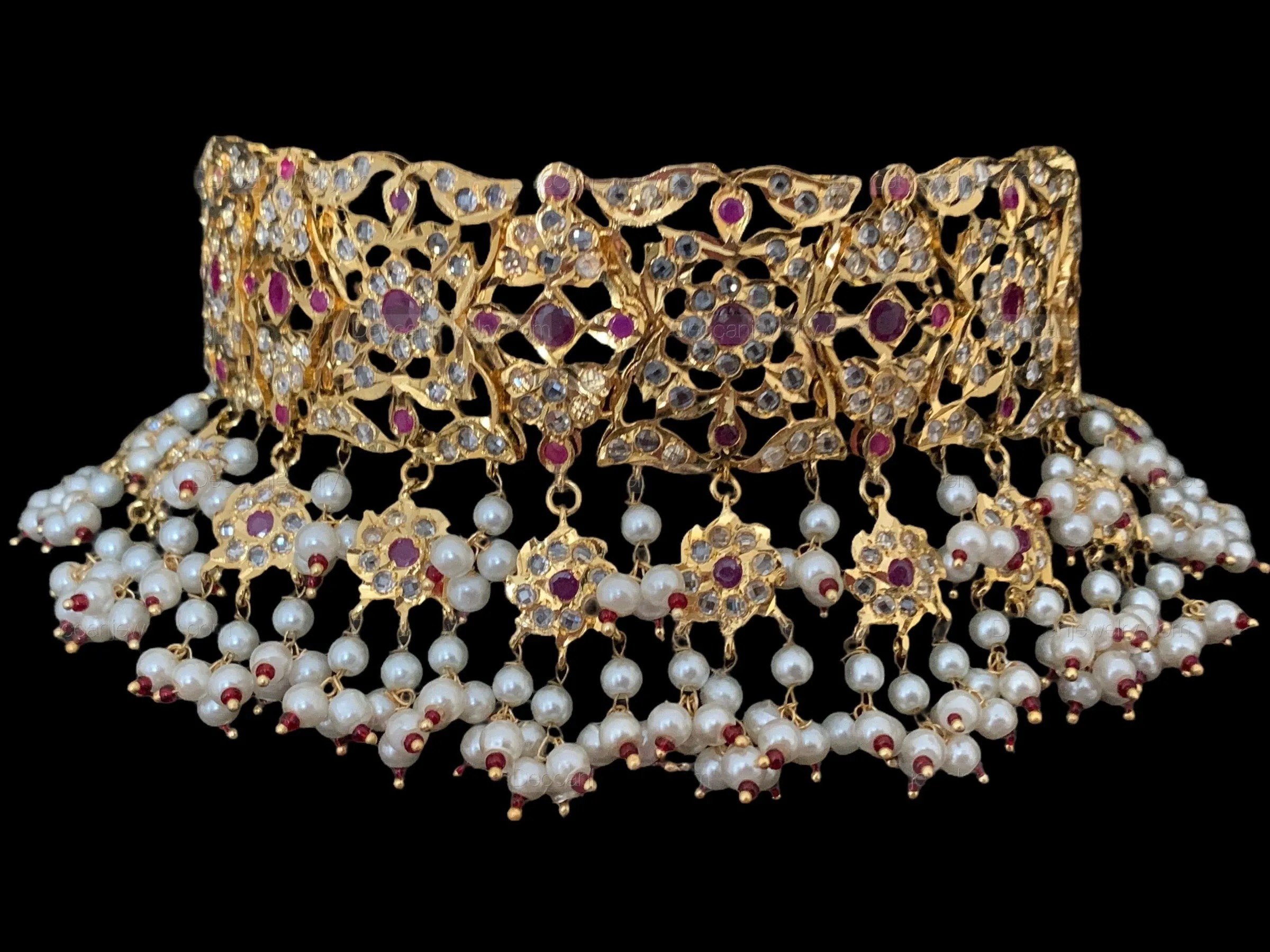 Kesariya choker set in rubies( SHIPS IN 4 WEEKS)