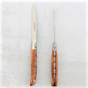 Laguiole Forged Steak Knives Studded Rosewood - Set of 2