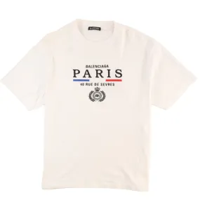 Men's Paris Logo T-Shirt White Size S