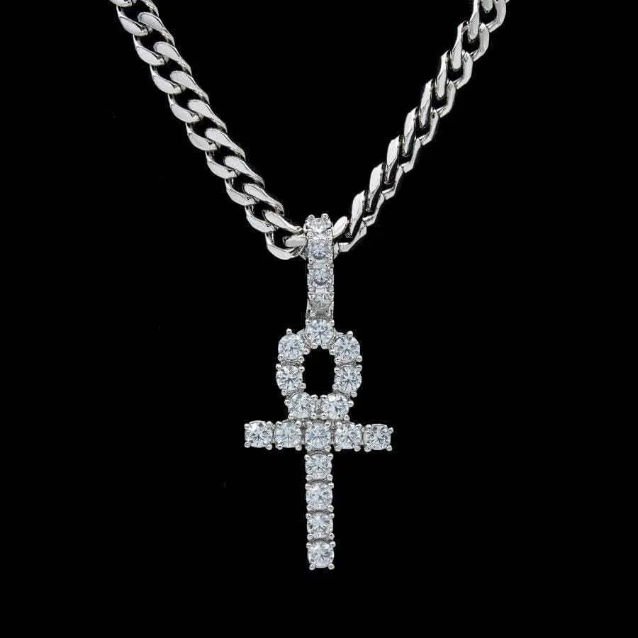 Micro Ankh Cross in White Gold